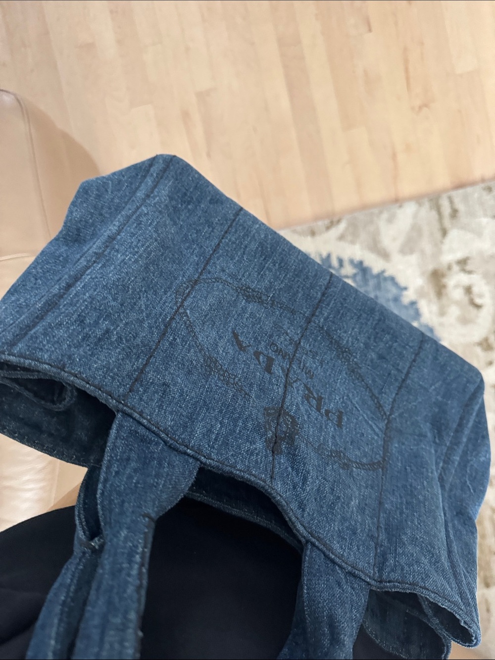 PRADA Canapa Denim Medium Canvas Tote - Picture 7 of 10